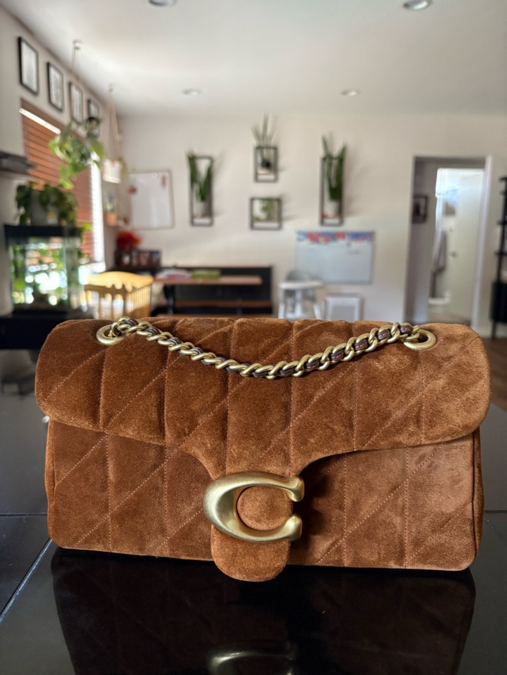 Coach quilted suede tabby 26 in Brown